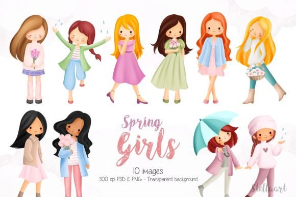 Download Spring Girls Clipart - Spring girls Collection