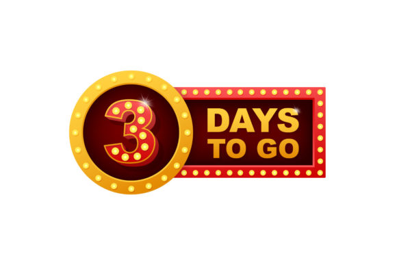 Download Three Days to Go. Flat Icon. Vector Typo - Premium Resources