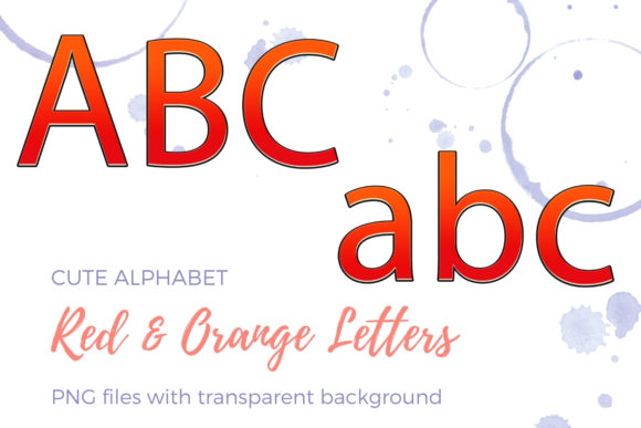 Download Decorative Alphabet, Red and Orange Typo - Typo Collection