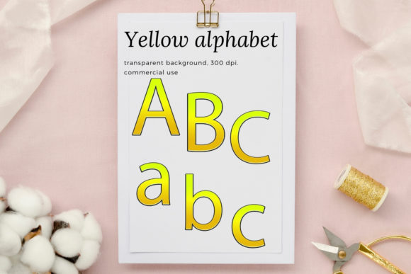 Download Decorative Yellow Alphabet, Yellow Typo - Typo Collection