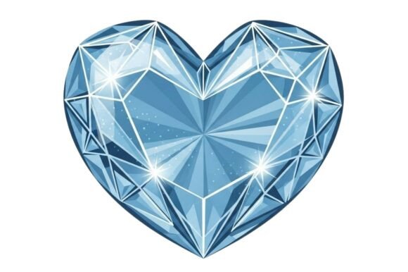 Download Blue Diamond Heart Shape - Diamond heart shape Collection