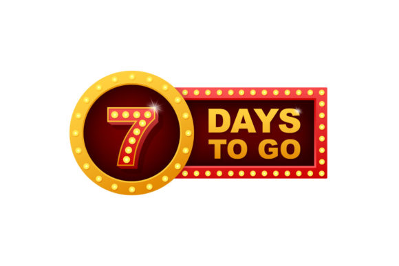 Download Seven Days to Go. Flat Icon. Vector Typo - Typo Collection