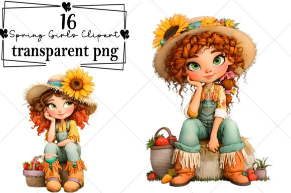 Download Whimsical Spring Girls Clipart - Premium Resources
