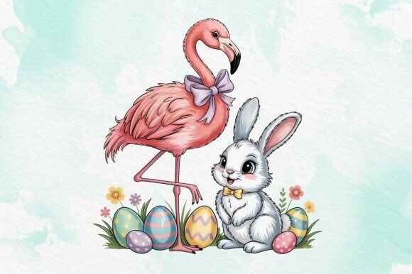 Download Flamingo with Bunny Ears, Easter Day PNG - Premium Resources